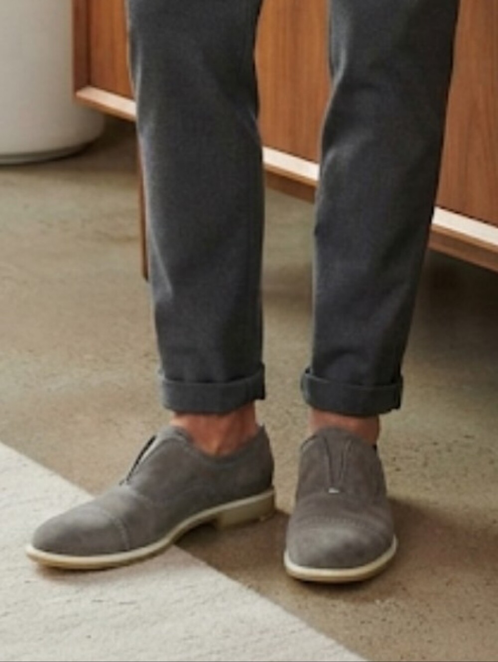 Calvin Klein Jeans Donovan Gray Suede Slip-On Loafers - Men’s Size 7 EU 39